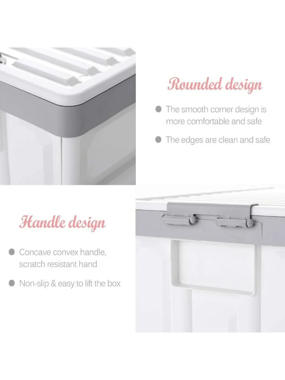 Collapsible Storage Bins with Lids - 30L Stackable Utility Crates for Home